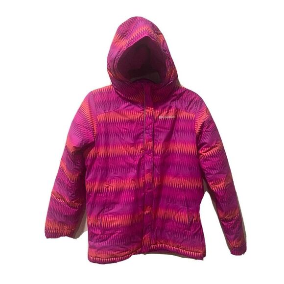 COLUMBIAGirls PufferJACKETSIZE 14/16 Large pink plaid